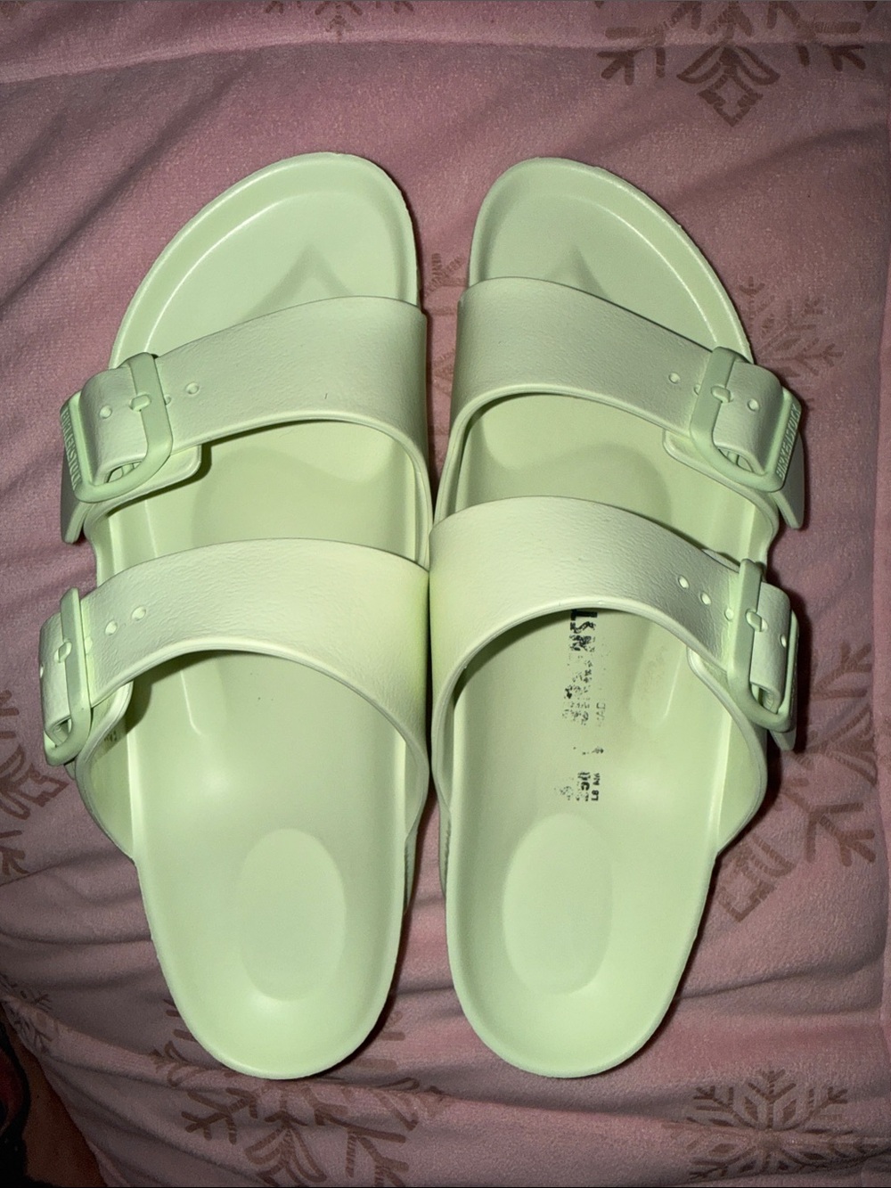 Birkenstock Women’s Two-Strap EVA Slides in Off-White